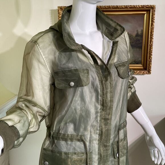 💐HOST PICK 💐 SFW Green Lightweight Hooded Spring Anorak Jacket Outerwear - Picture 6 of 15